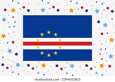 Cape Verde Flag Independence Day Celebration With Stars