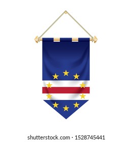 The Cape Verde flag isolated on the white background.