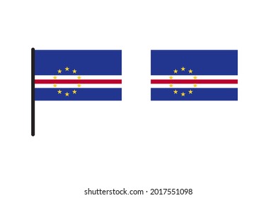Bandera de Cabo Verde aislada de fondo blanco