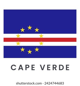 Cape Verde flag isolated on white background.