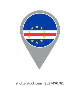 cape verde flag location pin, flag application, Vector icon for mobile apps, UI and web design, graphic design, map pointer, vector illustration.	