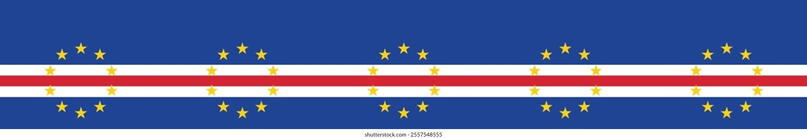 Cape Verde flag long banner digital vector illustration