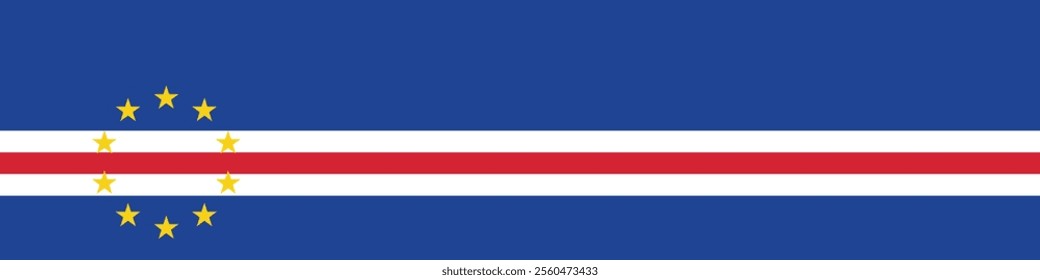 Cape Verde flag long banner digital vector illustration