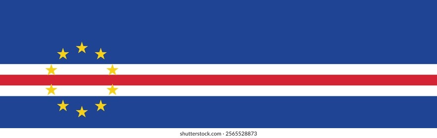 Cape Verde flag long banner digital vector illustration