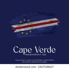 Cape Verde Flag Made of Glitter Sparkle Brush Paint Vector, Celebrating Cape Verde Independence Day.