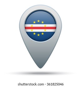 Cape Verde flag map pointer