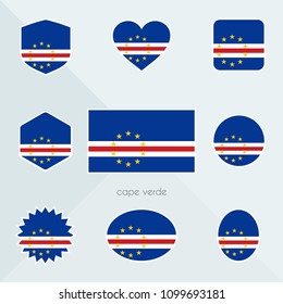 Cape Verde  flag. National flag of Cape Verde. Cape Verde vector flag button.