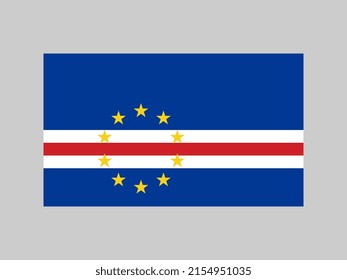 Cape Verde flag, official colors and proportion. Vector illustration.