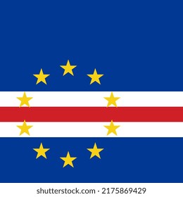 Cape Verde flag, official colors. Vector illustration.