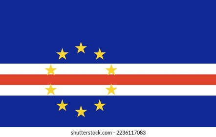 Cape Verde Flag. Official colors and proportions.