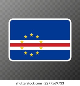 Cape Verde flag, official colors and proportion. Vector illustration.