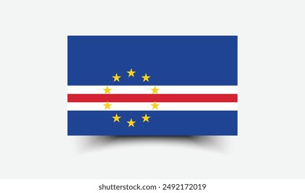 Cape Verde flag. Flag of Cape Verde. The official ratio. Flag icon. Standard color. Standard size. A rectangular flag. Computer illustration. Digital illustration. Vector illustration.