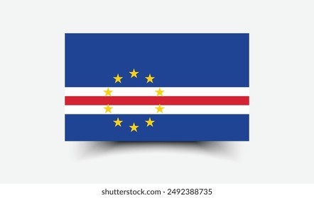 Cape Verde flag. Flag of Cape Verde. The official ratio. Flag icon. Standard color. Standard size. A rectangular flag. Computer illustration. Digital illustration. Vector illustration.