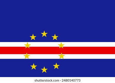 Cape Verde flag pattern background. Realistic national flag design. Abstract vector template.