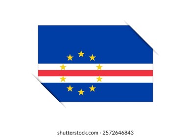 Cape Verde flag - rectangle colorful flag representing a country cultural identity and heritage. The essence of national pride and unity. Attached by the corners in a paper album