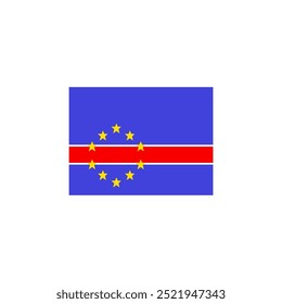 Cape Verde Flag with Red Stripe and Yellow Stars. Vector icon design.