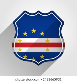 Cape Verde Flag Road Sign Illustration