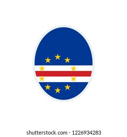 Cape Verde flag. Cape Verde round flag.