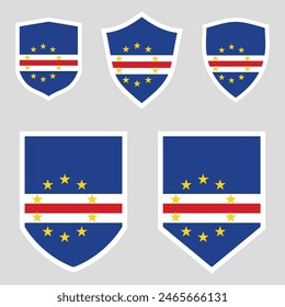 Cape Verde Flag Set shield frame