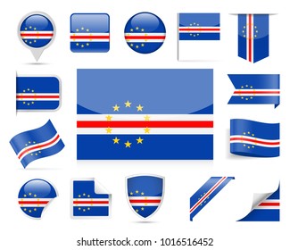 Cape Verde Flag Set - Vector Illustration