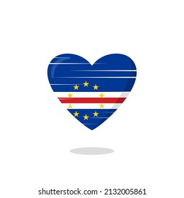 Cape verde flag shaped love illustration. Floating flag love icon. Nationality concept.