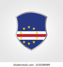 Cape Verde Flag with Shield Frame. National Flag