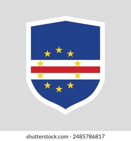 Cape Verde Flag Shield Shape Frame