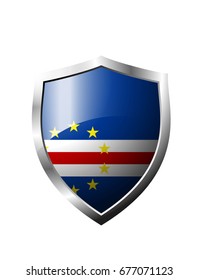 Cape Verde flag Shield sign vector