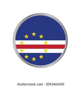 Cape Verde flag with silver frame vector design