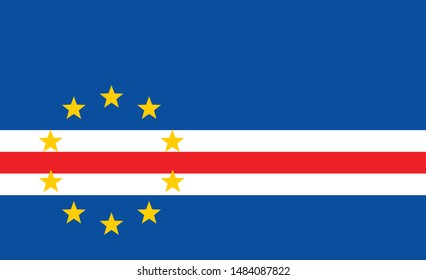 Cape Verde flag. Simple vector. National flag of Cape Verde