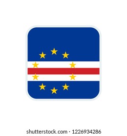 Cape Verde flag. Cape Verde square flag.