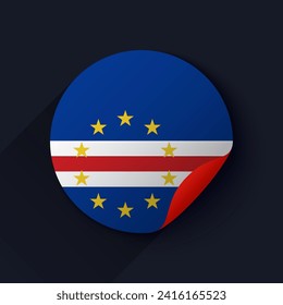 Cape Verde Flag Sticker Vector Illustration