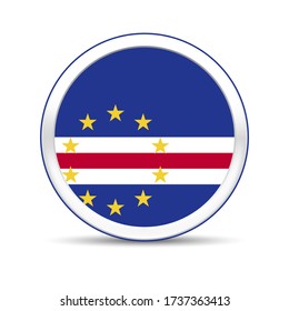Cape Verde flag vector in button design. Eps 10 vector illustration.