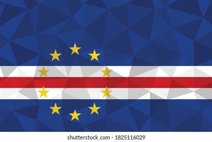 Cape Verde flag vector illustration. Triangular Cape Verdean flag graphic. Cape Verde country flag is a symbol of independence.