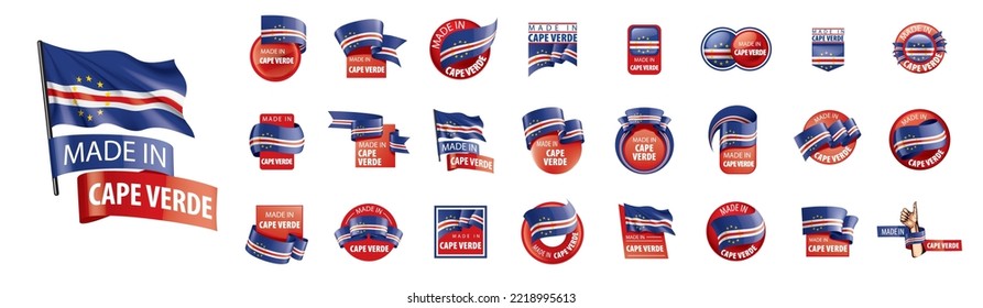 Bandera de Cabo Verde, ilustración vectorial en fondo blanco