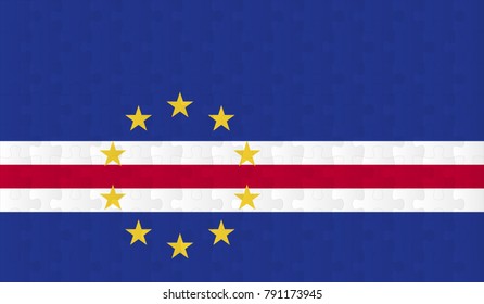 Cape Verde Flag. Vector image of Cape Verde Flag 144 pieces of jigsaw puzzles Vector eps 10 illustration.