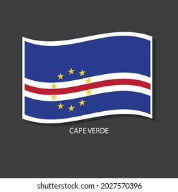 Kap Verde Flag Vektorversion schwingen Flaggen. 