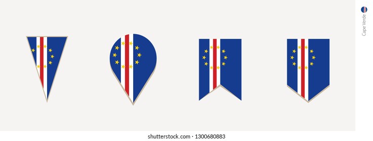 Cape Verde flag in vertical design, vector illustration.