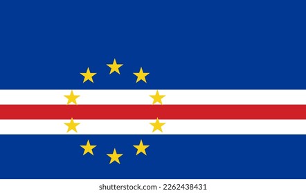 Cape Verde flag wave isolated on png or transparent background