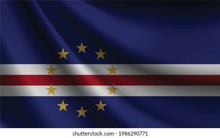 Cape Verde flag waving. background for patriotic and national design. vector illustration 