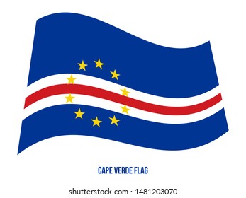 Cape Verde Flag Waving Vector Illustration on White Background. Cape Verde National Flag.