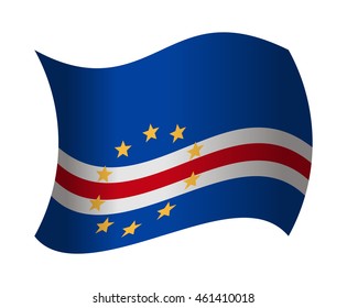 cape verde flag waving in the wind