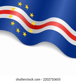 Cape Verde flag wavy abstract background. Vector illustration.