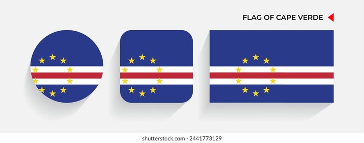 Cape Verde Flags arranged in round, square and rectangular shapes