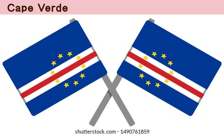 Cape Verde Flags Isolated on white Background. vector illustration.