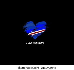 Cape Verde grunge flag heart for your design