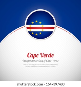 Cape Verde happy independence day with classic colorful country flag background