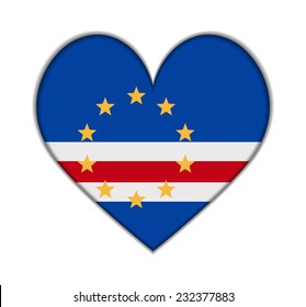 Cape Verde heart flag vector illustration