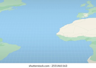 Cape Verde highlighted on a detailed map, geographic location of Cape Verde. Vector Map.