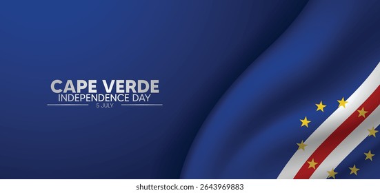 Cape Verde Independence Day 5 July waving flag vector poster